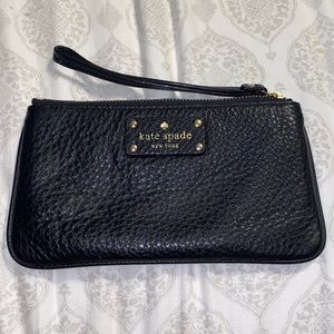 kate spade KSNY wristlet black with gold details